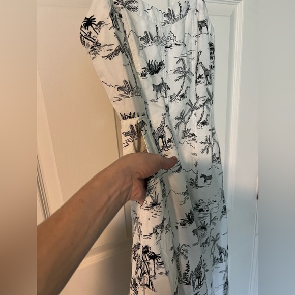 Banana Republic linen blend safari print dress w/ pockets - Picture 5 of 9